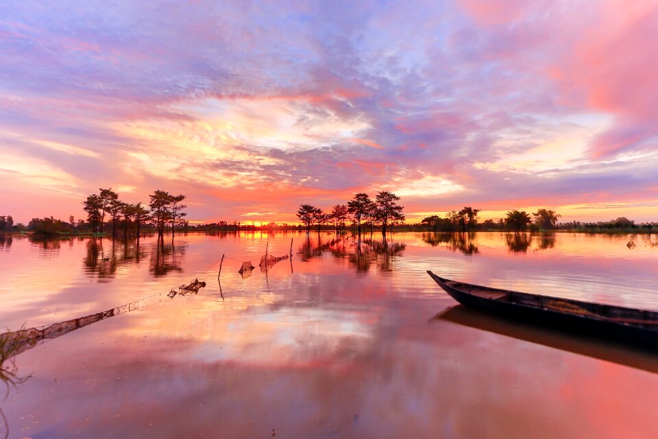 Dusk peacefull countryside photo