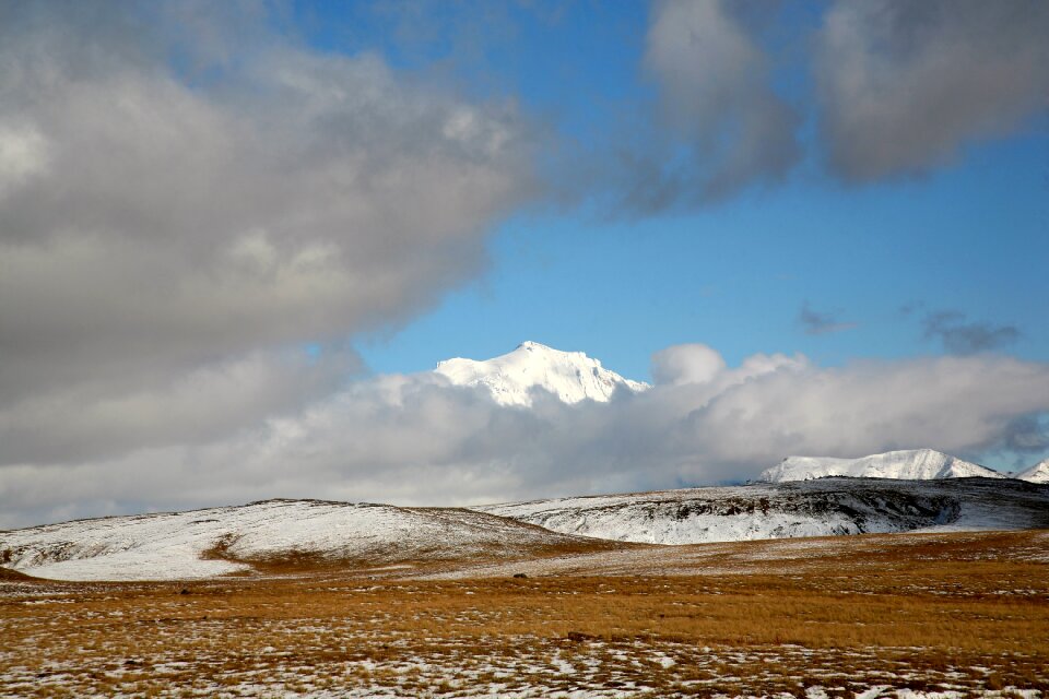 Tundra autumn snow