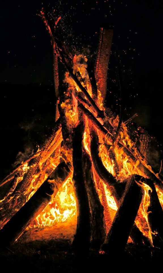 Night intense blaze
