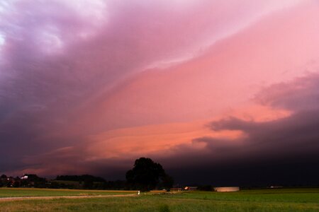 Evening light storm hunting squall line photo