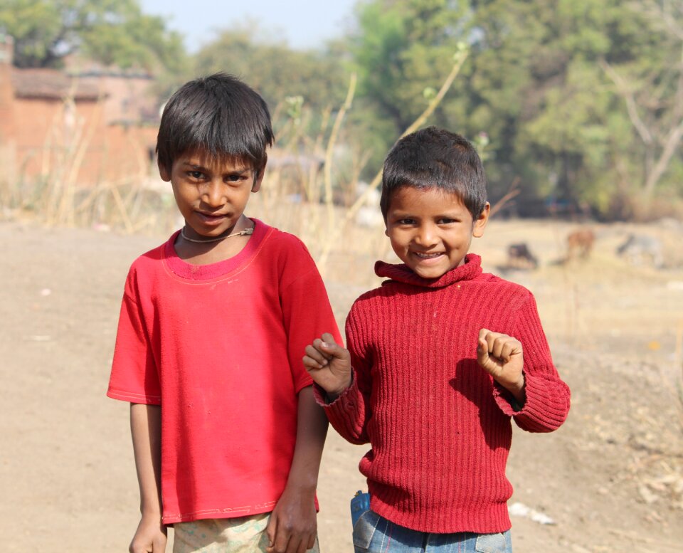 Outdoors people village kids photo