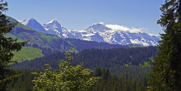 Mountain range bernese oberland switzerland photo