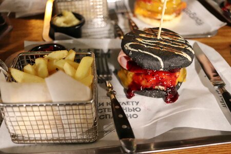 Potatoes tasty black burger