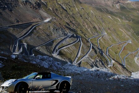 Mountain pass sports car lotus photo