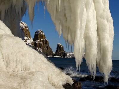Frazil icicles mountains photo