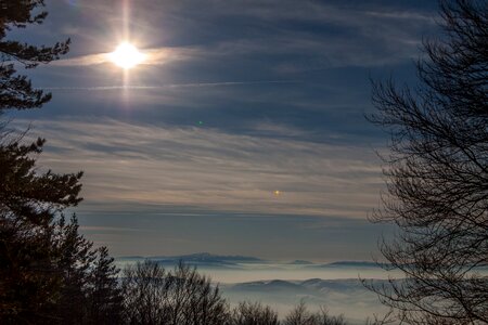 Sunset winter landscape photo