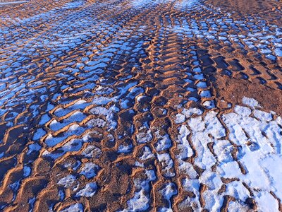 Traces sand ice
