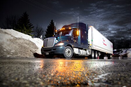 Snow road truck photo