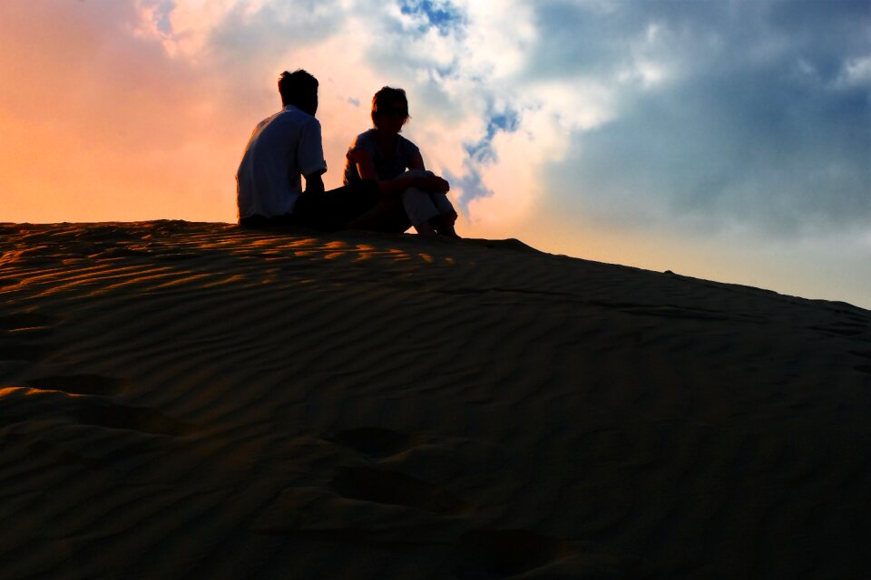 Desert dusk shadow photo