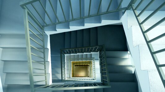 Under the roof glass stairs photo