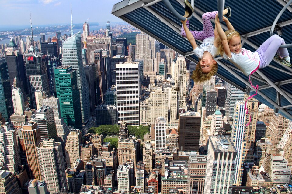 City urban landscape child