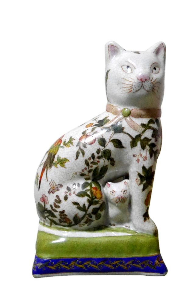 Porcelain cat decoration