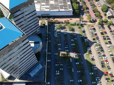Outdoors skyscraper parking lot