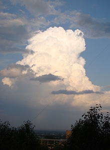 Stormy white lightning cloud photo