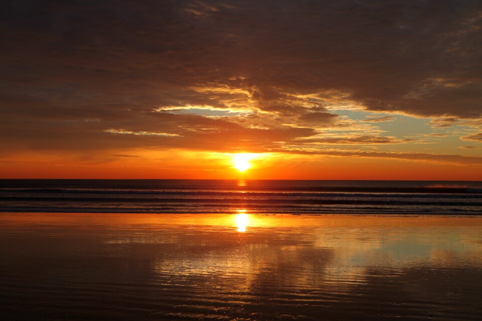 Sun dawn body of water
