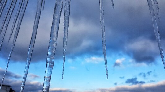 Frost blue sky frozen