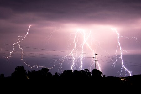 Night meteorology night thunderstorm