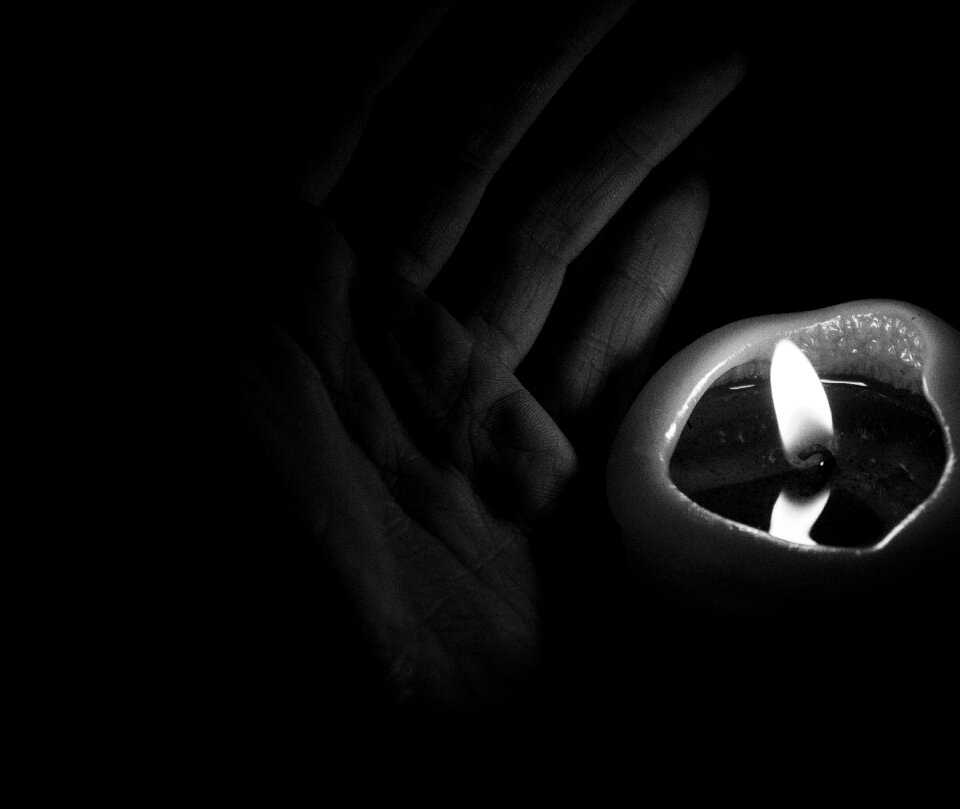 Candle hand fingers