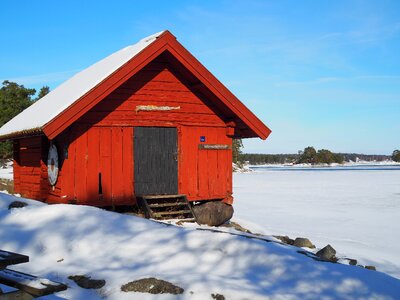 Snow winter the stockholm archipelago photo