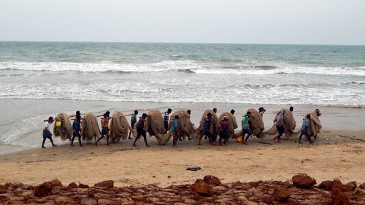 Seashore ocean people