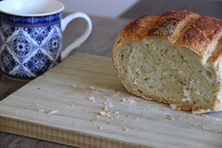 Breakfast homemade bread bread with natural yeast photo