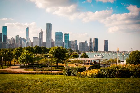 Panoramic cityscape chicago photo