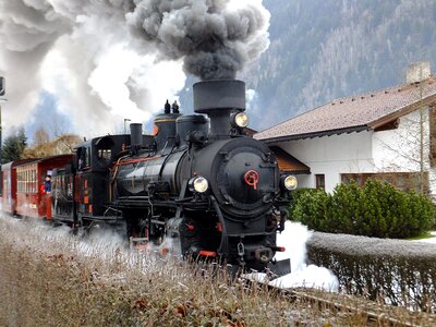 Railway smoke locomotive photo