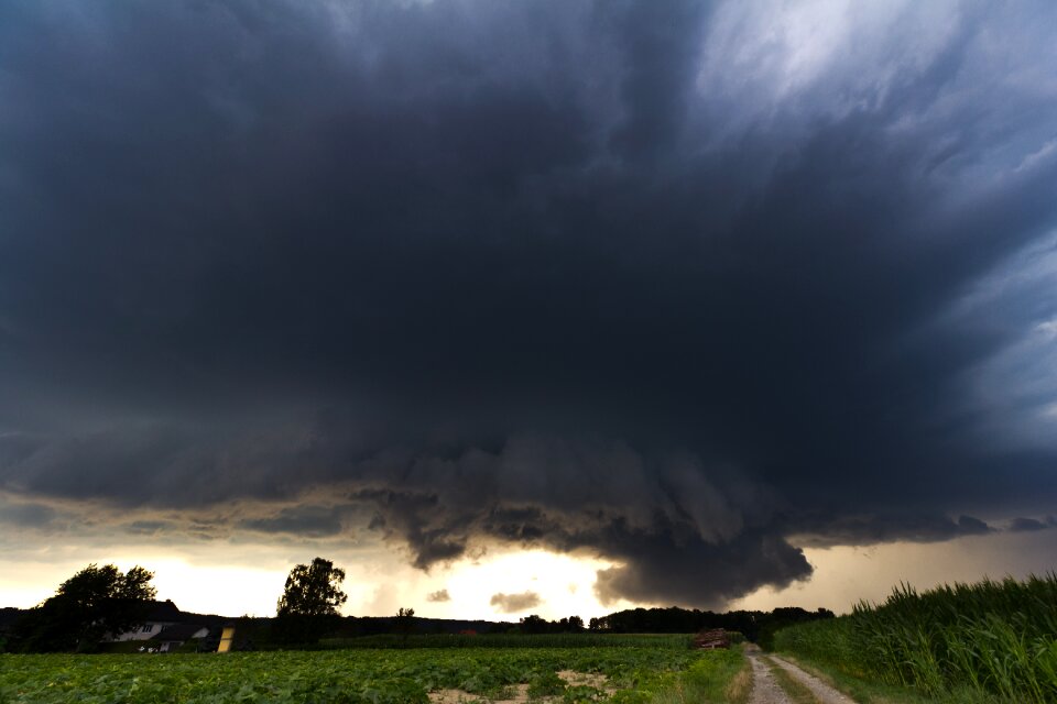 Monster hail storm wall cloud