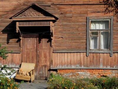 Door rustic the façade of the photo