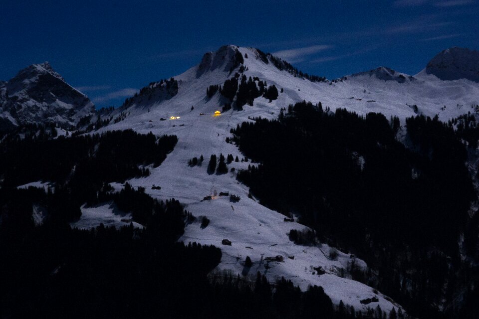 Landscape mountain summit night photograph