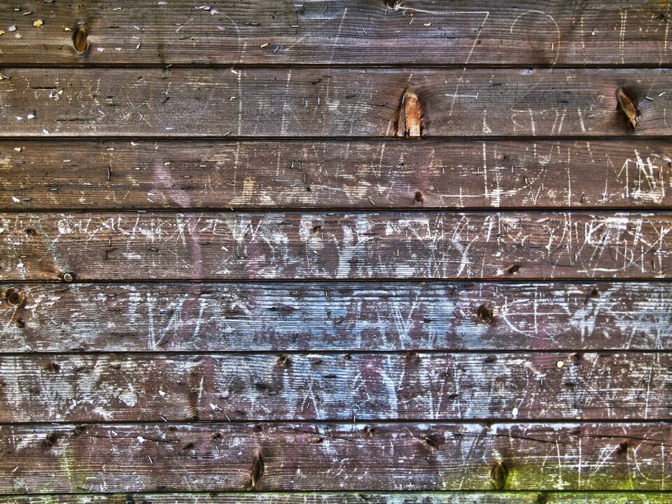 Wooden wall graffiti scratches photo