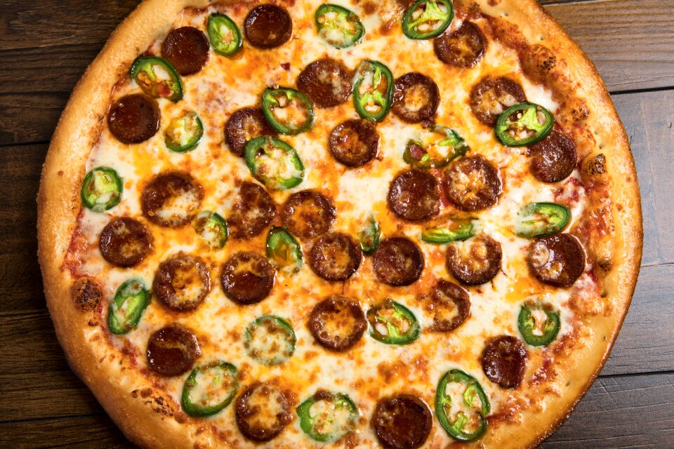 Refreshment dough brown pizza