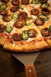 Refreshment meal brown pizza