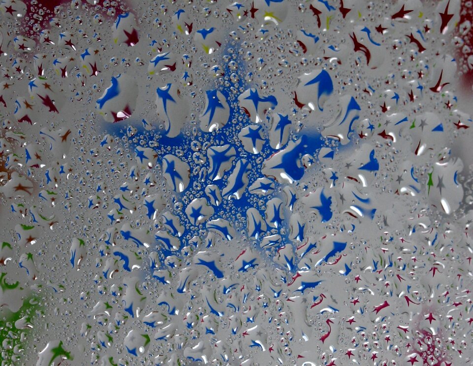 Water droplets macro refractive