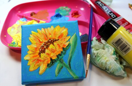 Mini canvas acrylic paint painting