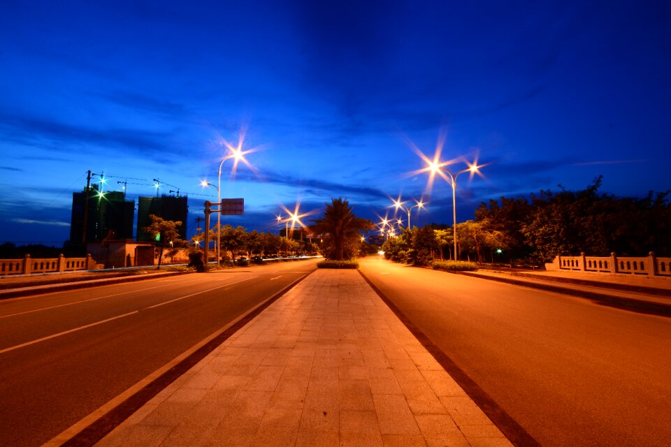 Street traffic sunset