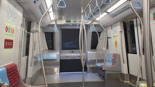 Metro train interior tunnel photo