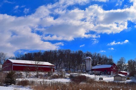 Outdoors landscape barn photo