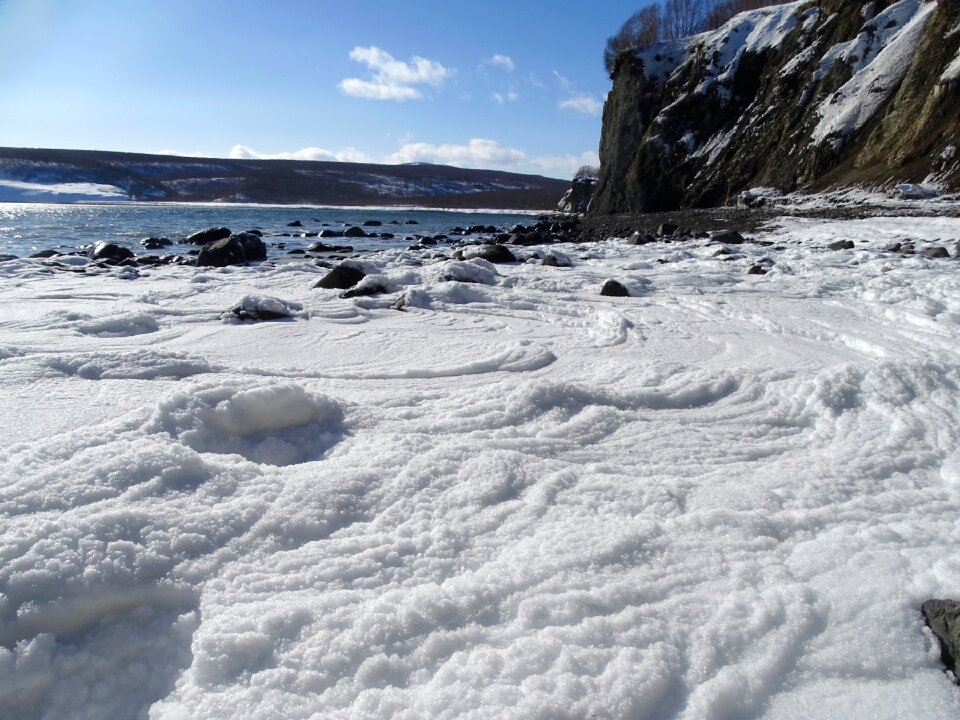Sea foam winter frost