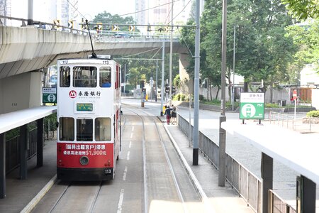Transport system tram the level of