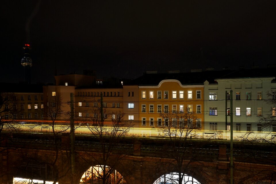 Illuminated building vienna photo