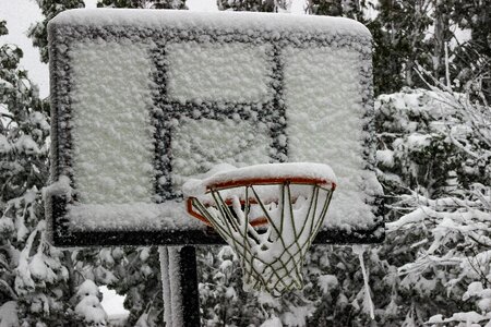 Basketball frozen basketball hoop gray basketball