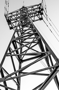 High-voltage tower energy sky