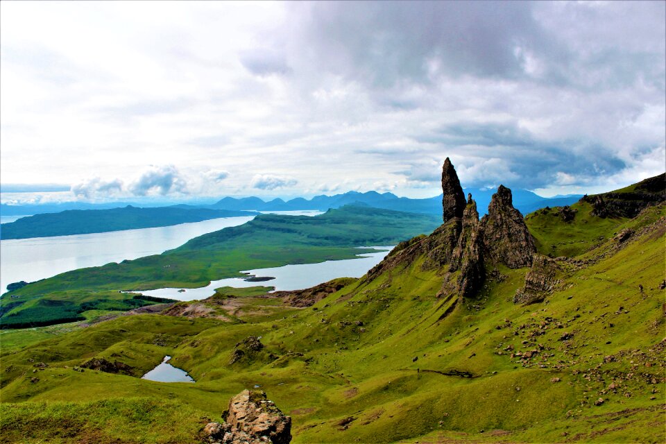 Panorama grass mountain photo