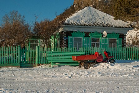 Wooden house closing old house