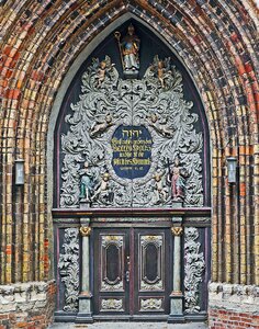 Baltic brick gothic carving church