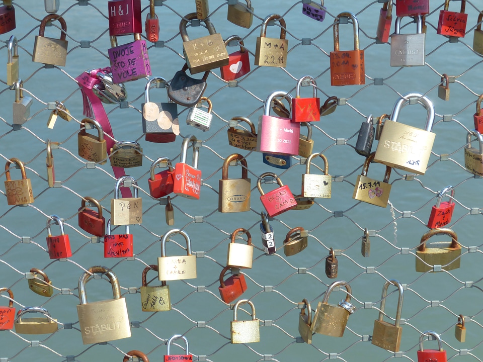 Love padlocks love symbol