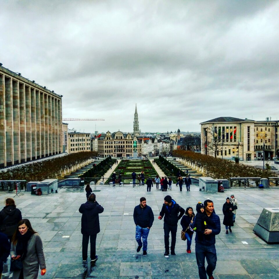 Architecture cloudy people photo