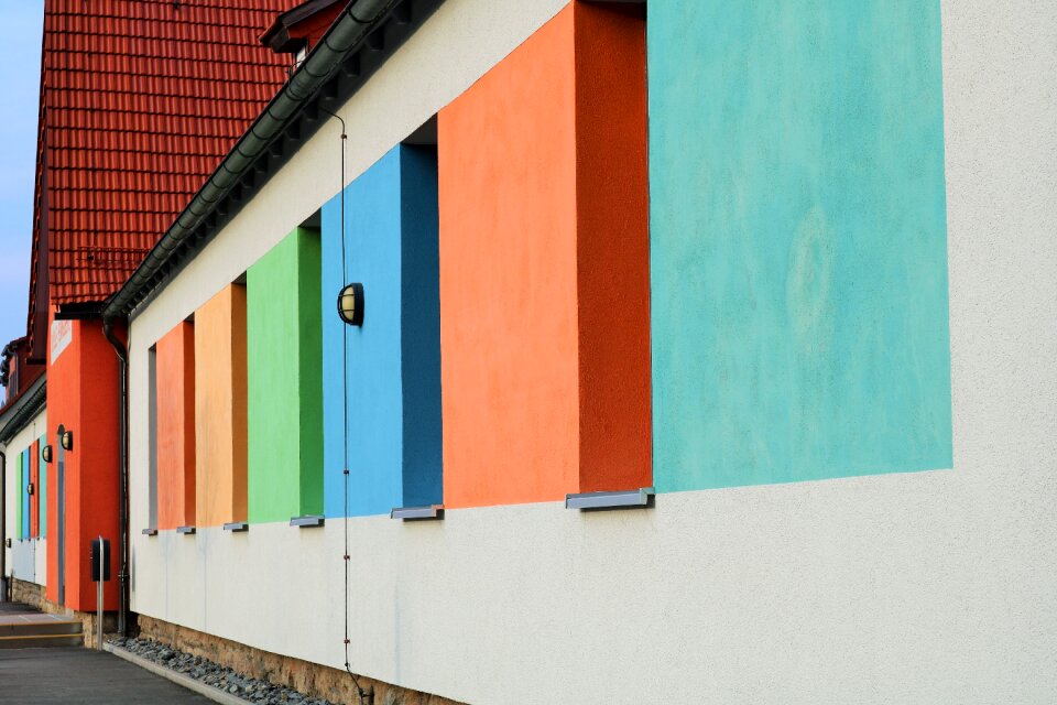 Building colorful facade