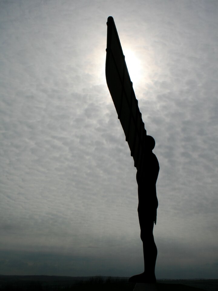 Silhouette silhouetted angel of the north